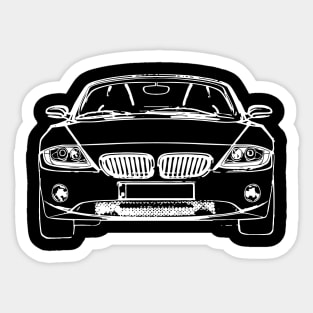 White E85 Car Sketch Art Sticker